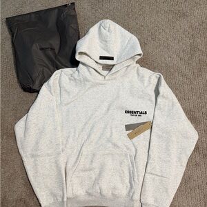 Essentials Fear of God Men's Light Gray Hoodie Sweatshirt size: small